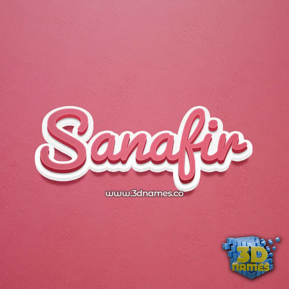 sanafir in Red Scribble style - 3D name wallpaper