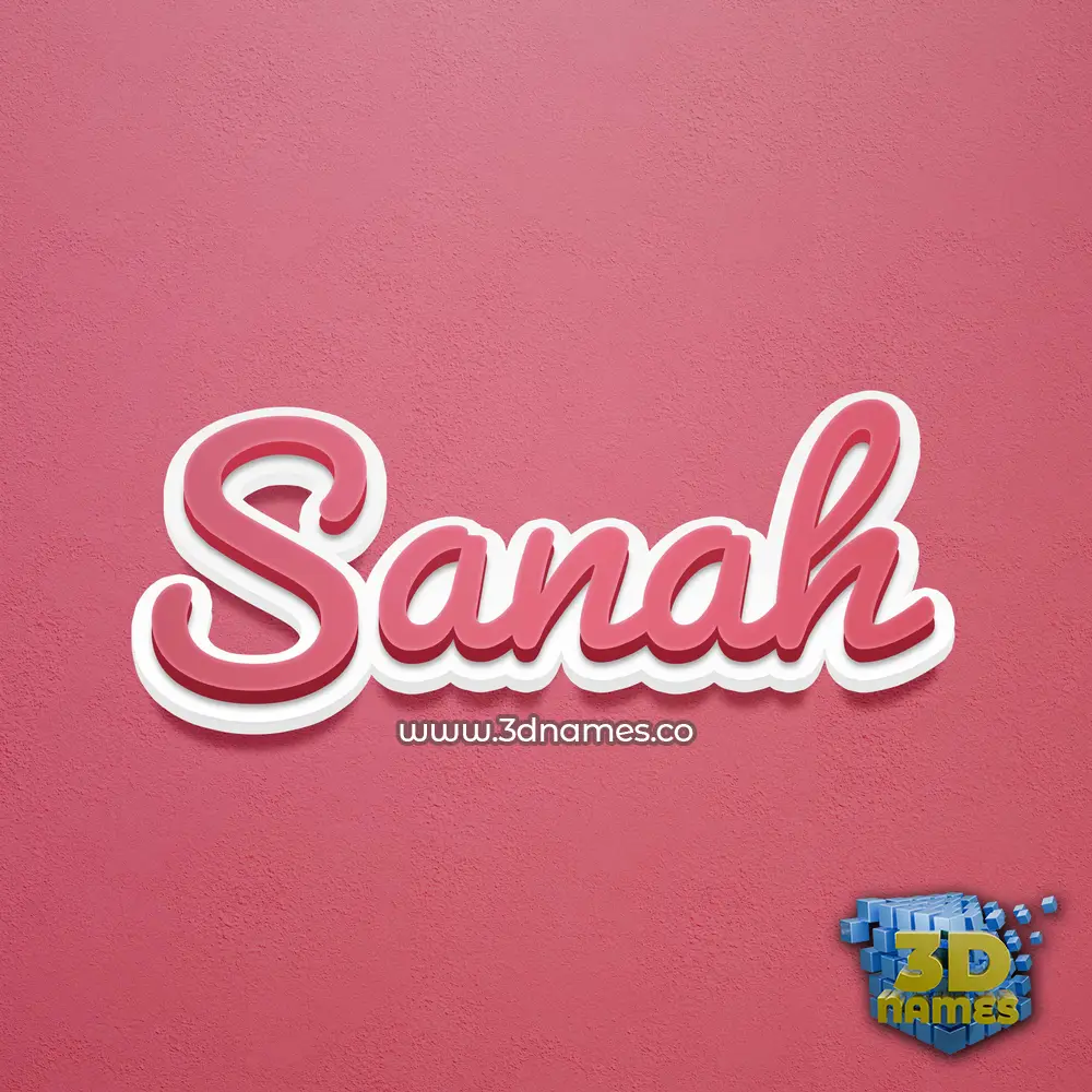 sanah in Red Scribble style - 3D name wallpaper