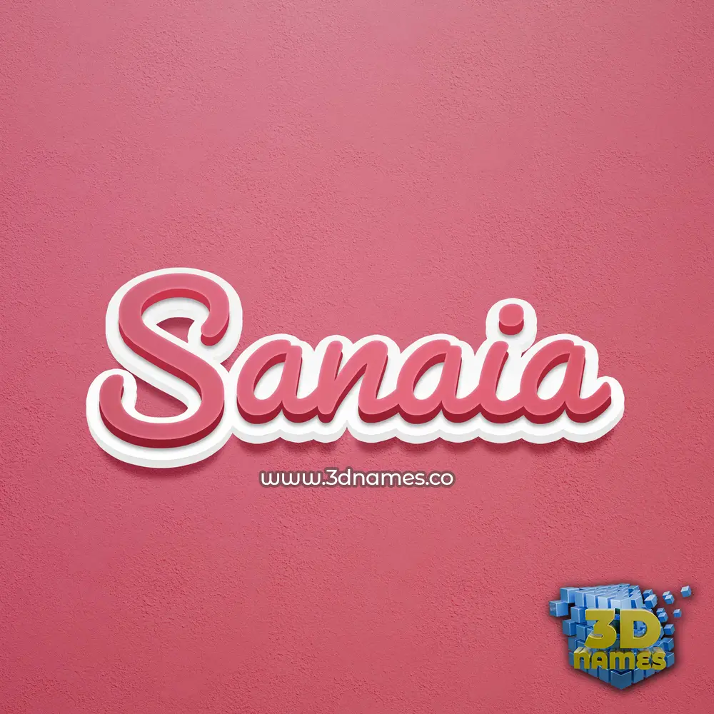sanaia in Red Scribble style - 3D name wallpaper