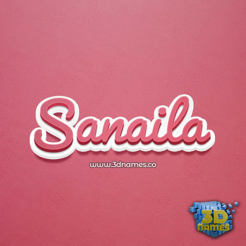 sanaila in Red Scribble style - 3D name wallpaper