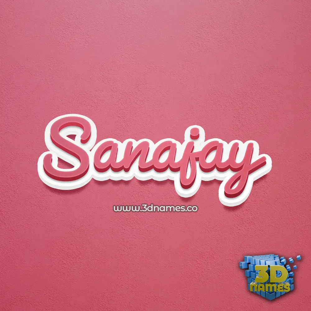 sanajay in Red Scribble style - 3D name wallpaper