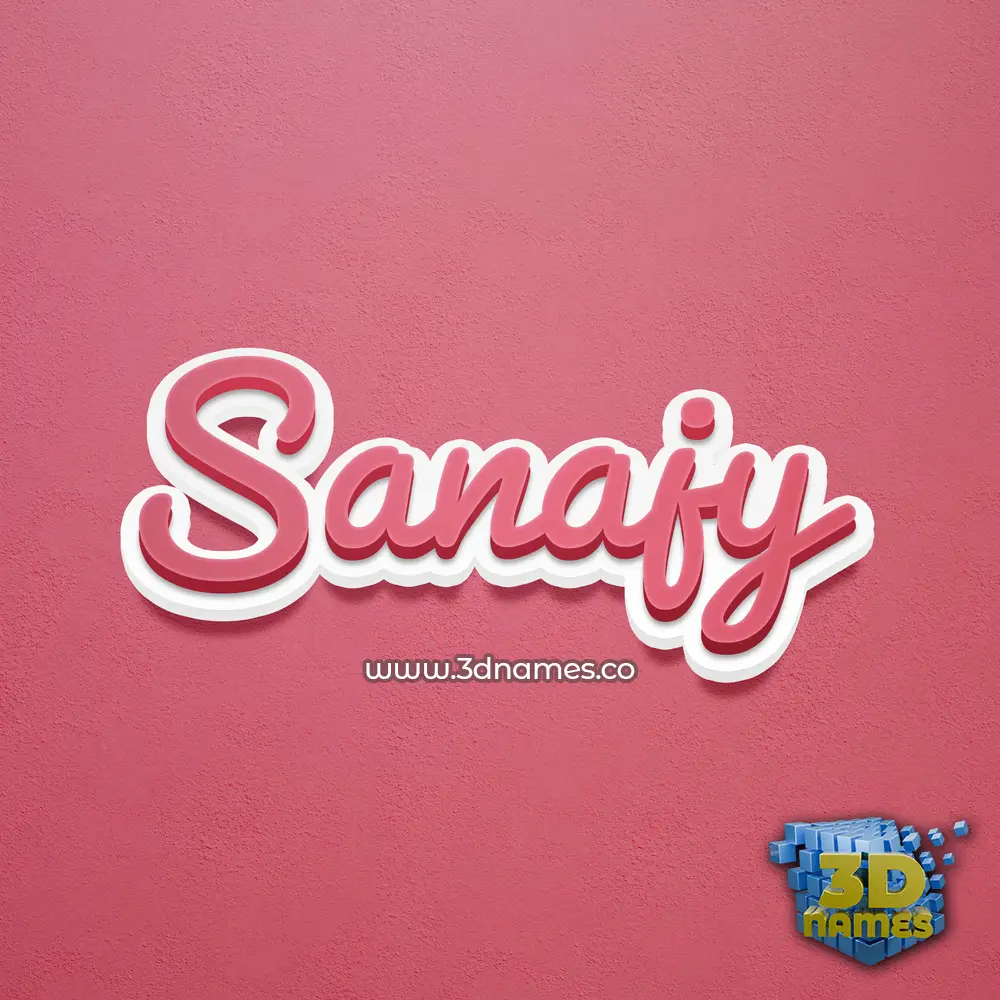 sanajy in Red Scribble style - 3D name wallpaper