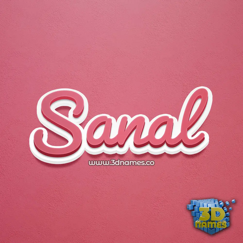 sanal in Red Scribble style - 3D name wallpaper