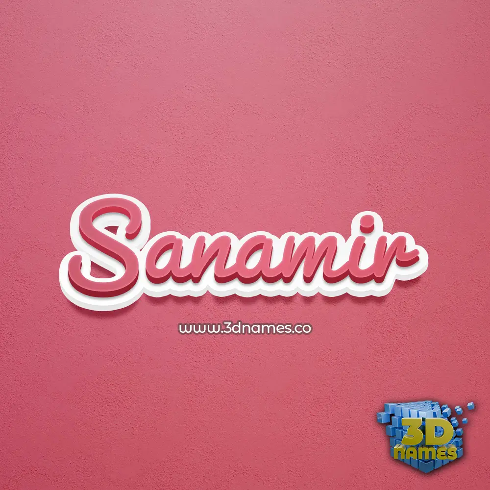 sanamir in Red Scribble style - 3D name wallpaper