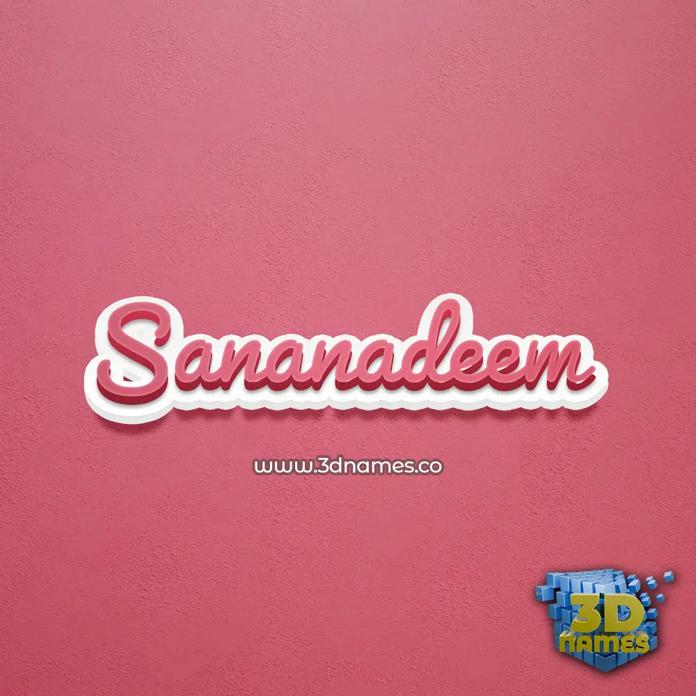 sananadeem in Red Scribble style - 3D name wallpaper