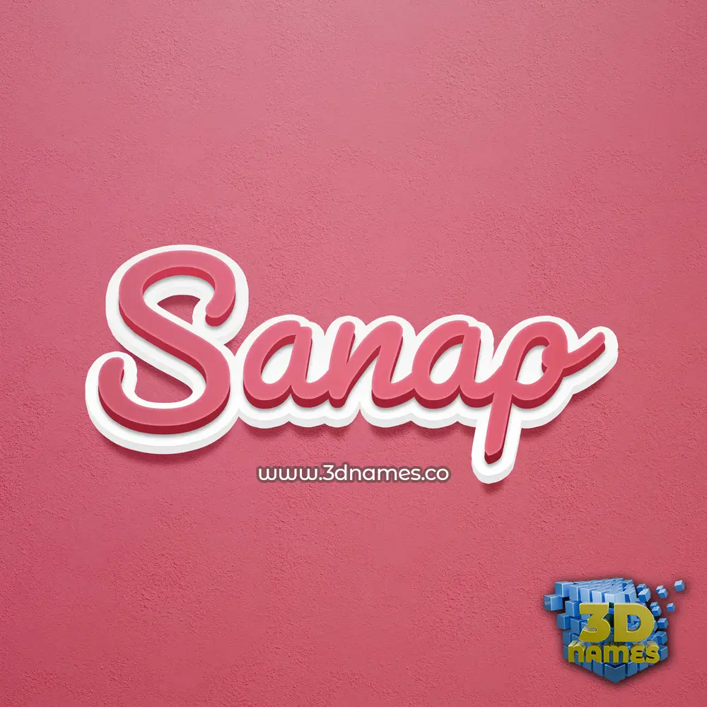 sanap in Red Scribble style - 3D name wallpaper