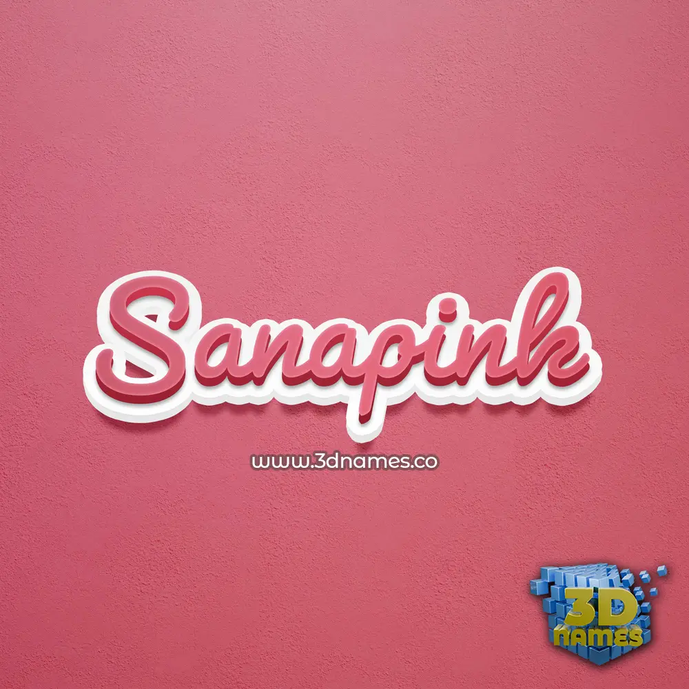 sanapink in Red Scribble style - 3D name wallpaper