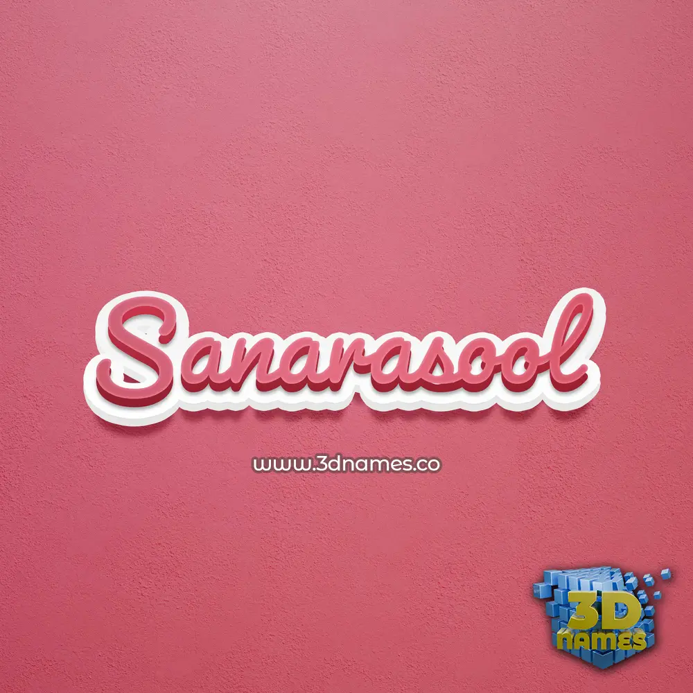 sanarasool in Red Scribble style - 3D name wallpaper