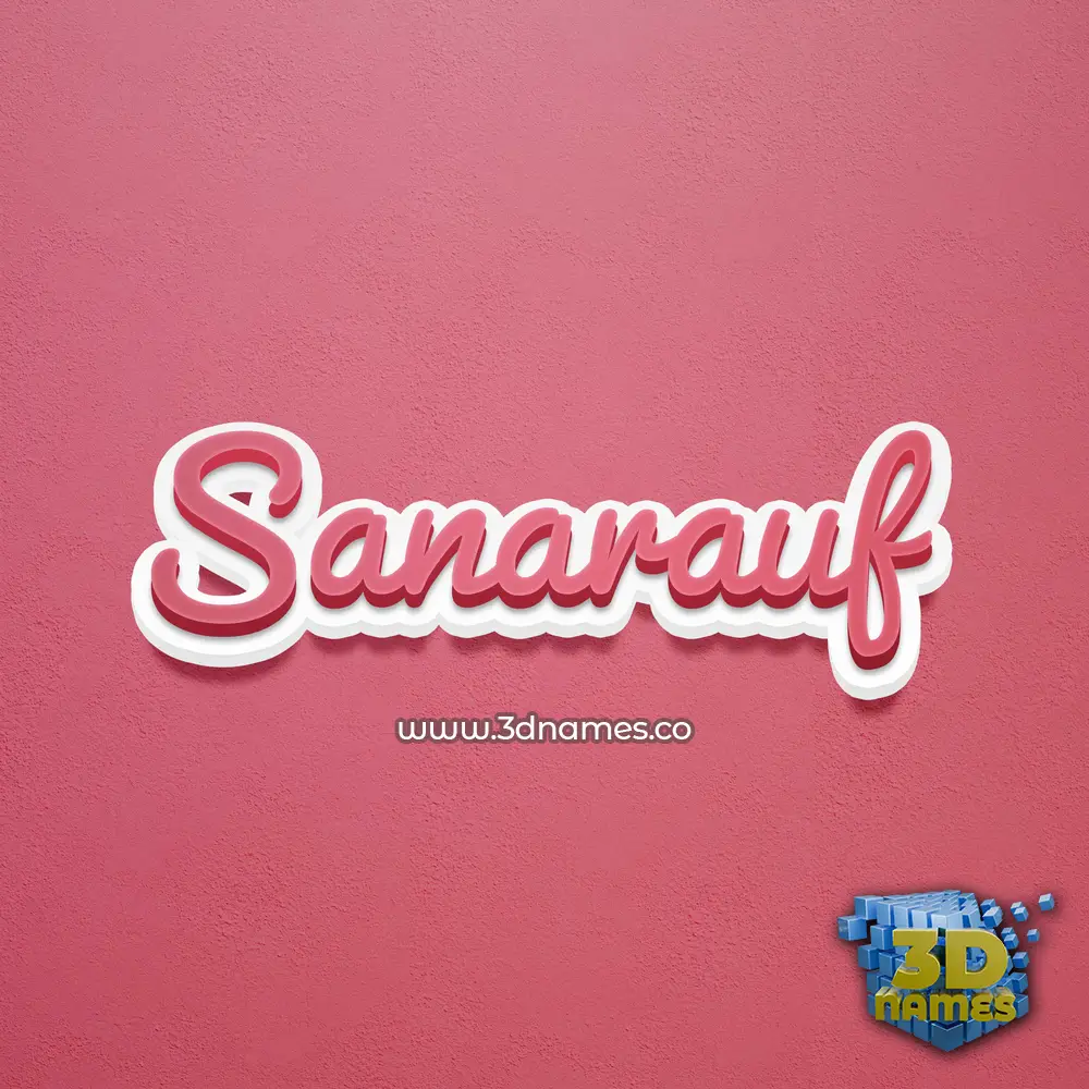 sanarauf in Red Scribble style - 3D name wallpaper