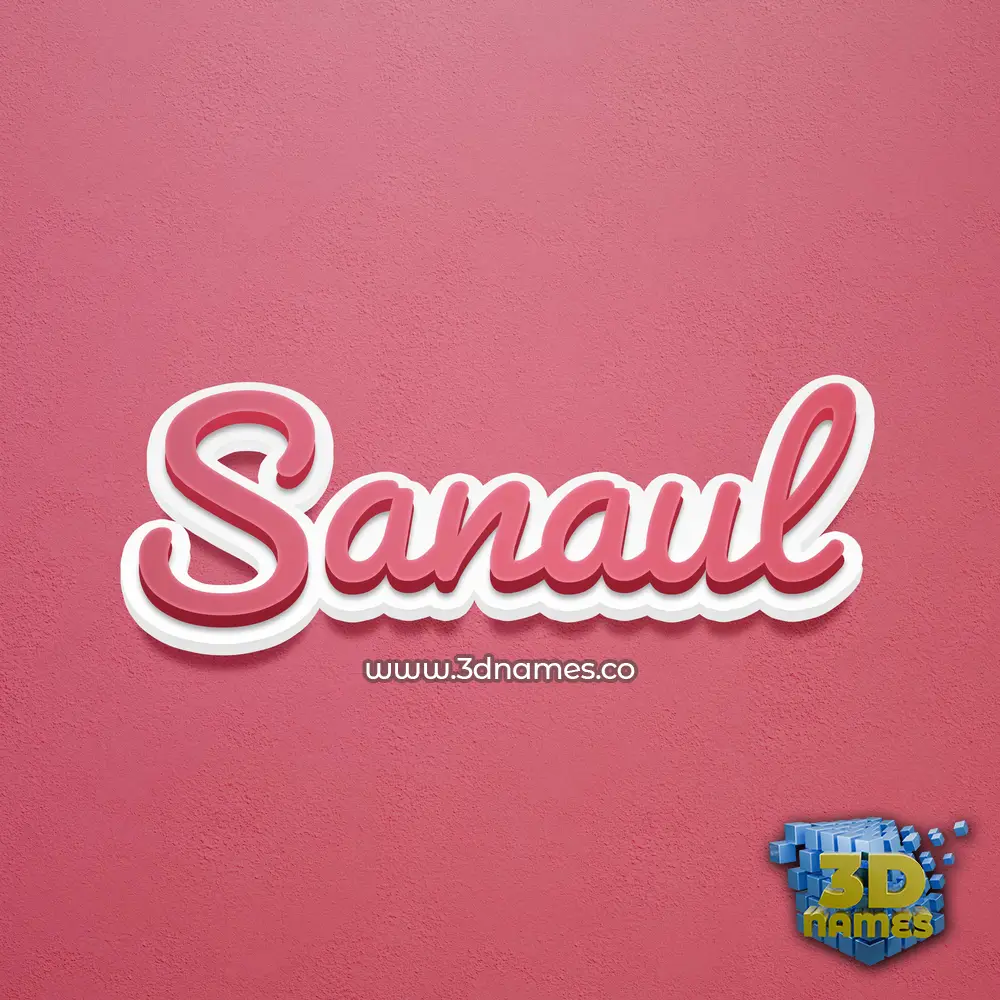 sanaul in Red Scribble style - 3D name wallpaper