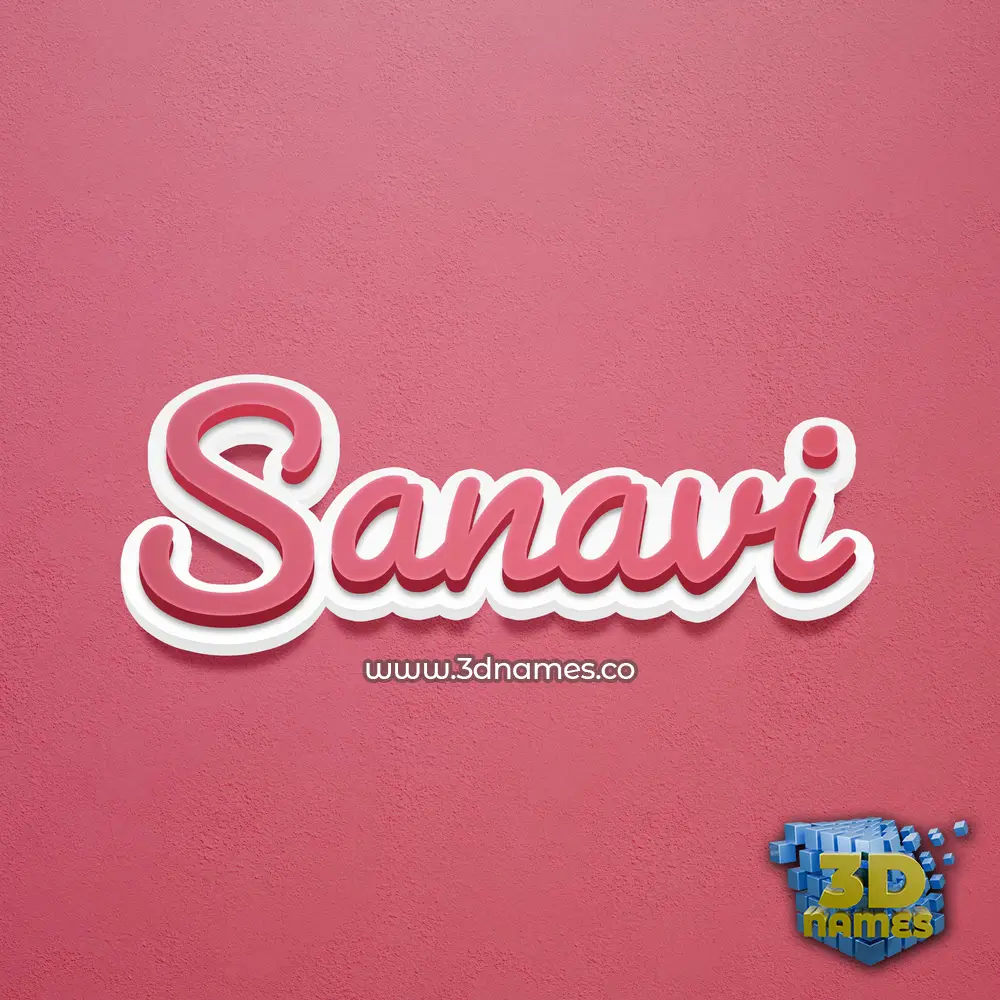 sanavi in Red Scribble style - 3D name wallpaper