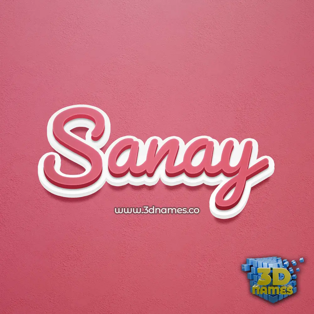sanay in Red Scribble style - 3D name wallpaper
