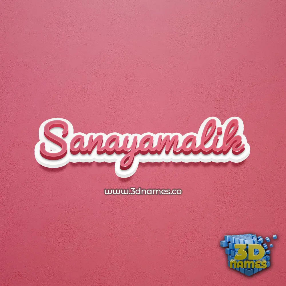 sanayamalik in Red Scribble style - 3D name wallpaper