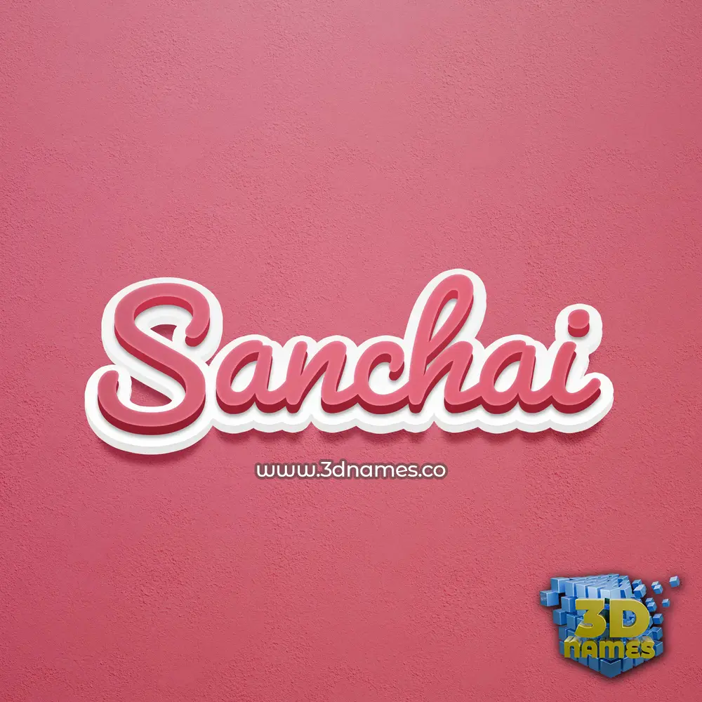 sanchai in Red Scribble style - 3D name wallpaper