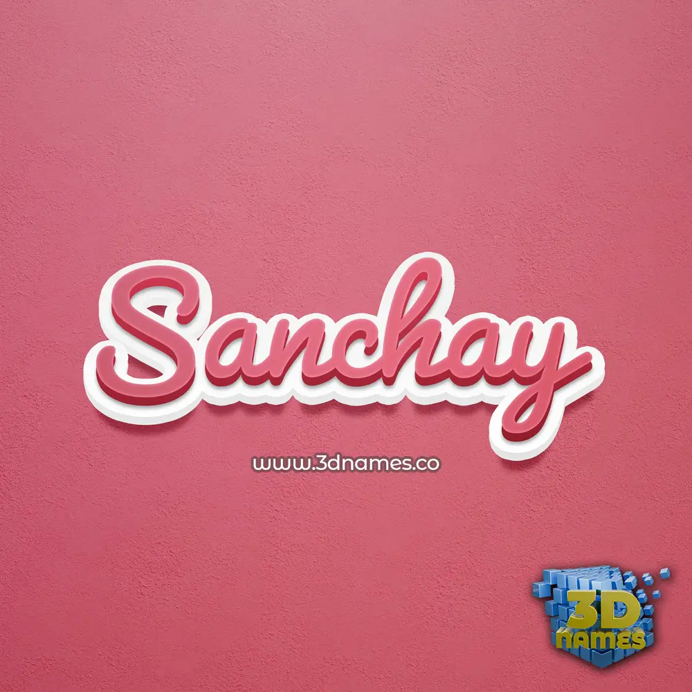 sanchay in Red Scribble style - 3D name wallpaper