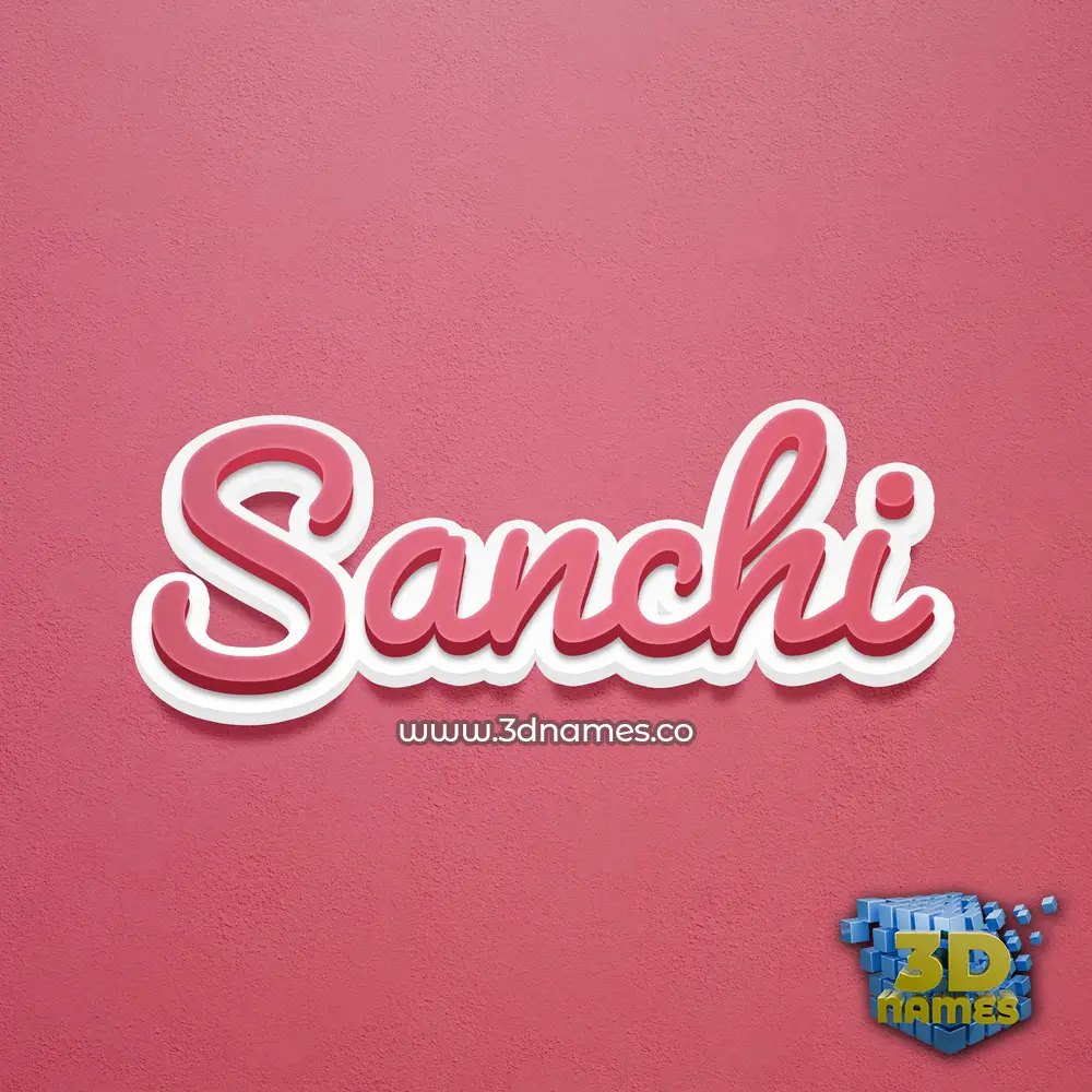 sanchi in Red Scribble style - 3D name wallpaper