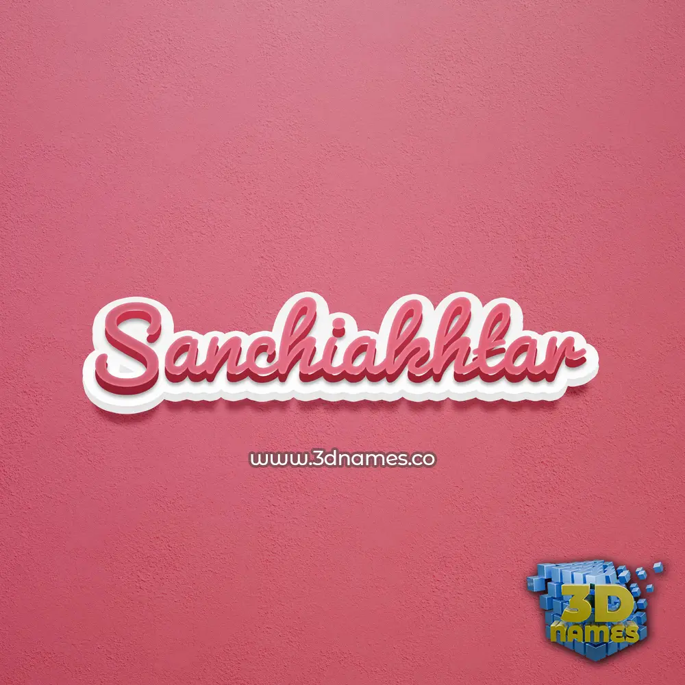 sanchiakhtar in Red Scribble style - 3D name wallpaper