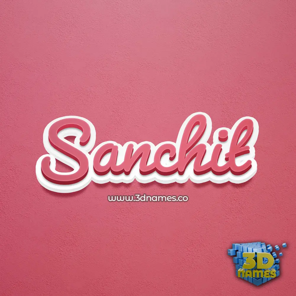 sanchit in Red Scribble style - 3D name wallpaper