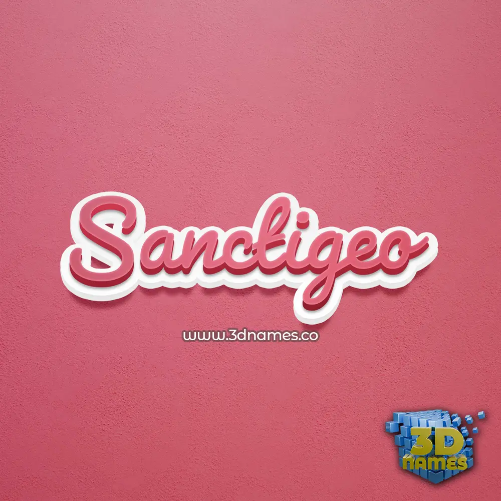 sanctigeo in Red Scribble style - 3D name wallpaper
