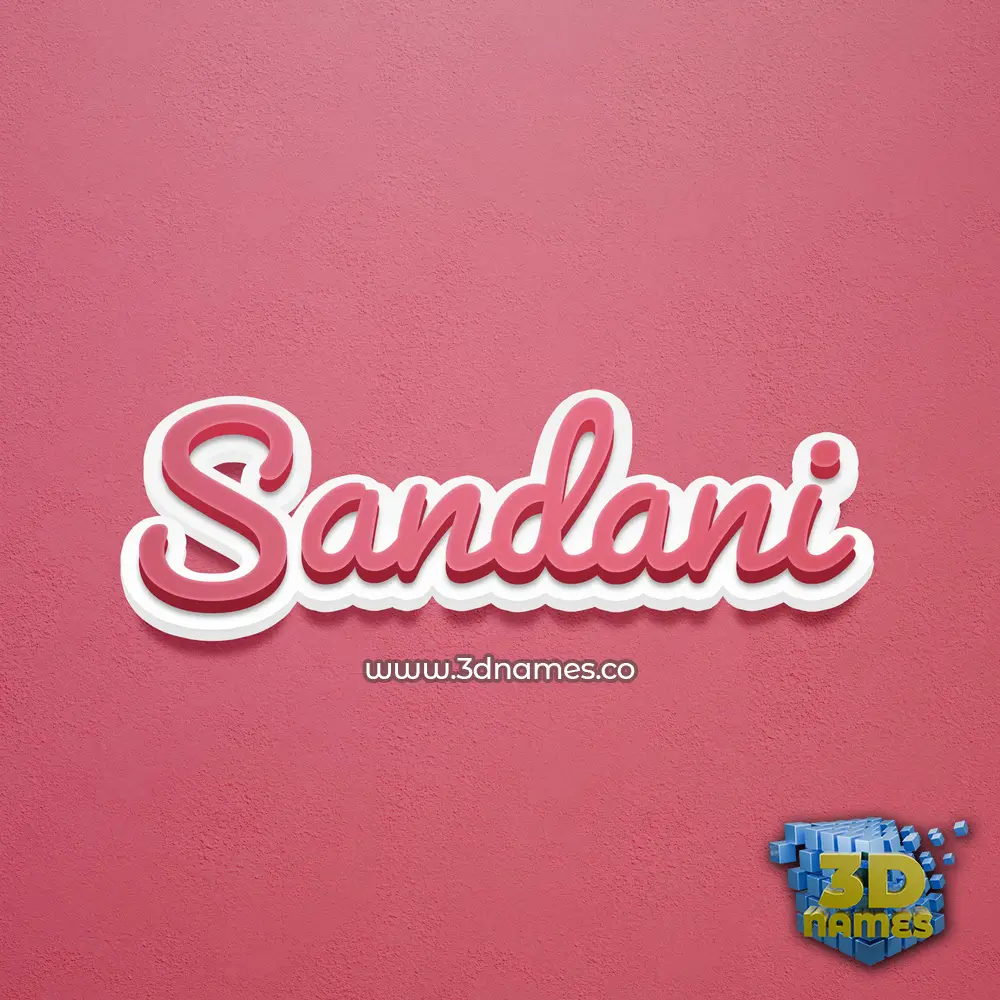 sandani in Red Scribble style - 3D name wallpaper