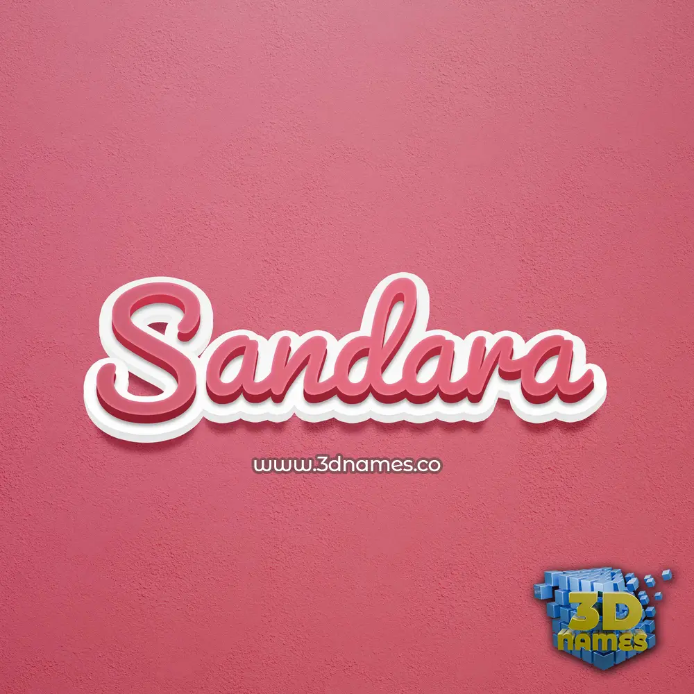 sandara in Red Scribble style - 3D name wallpaper