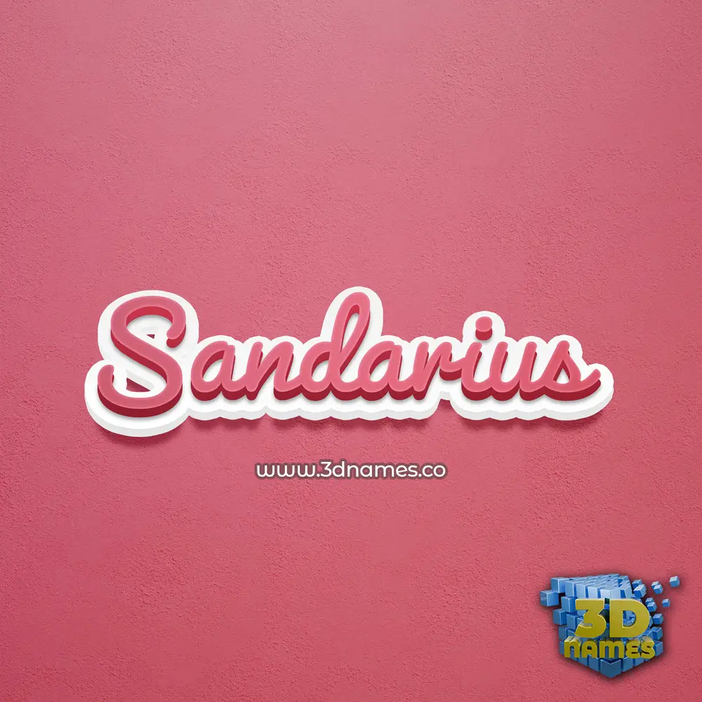 sandarius in Red Scribble style - 3D name wallpaper