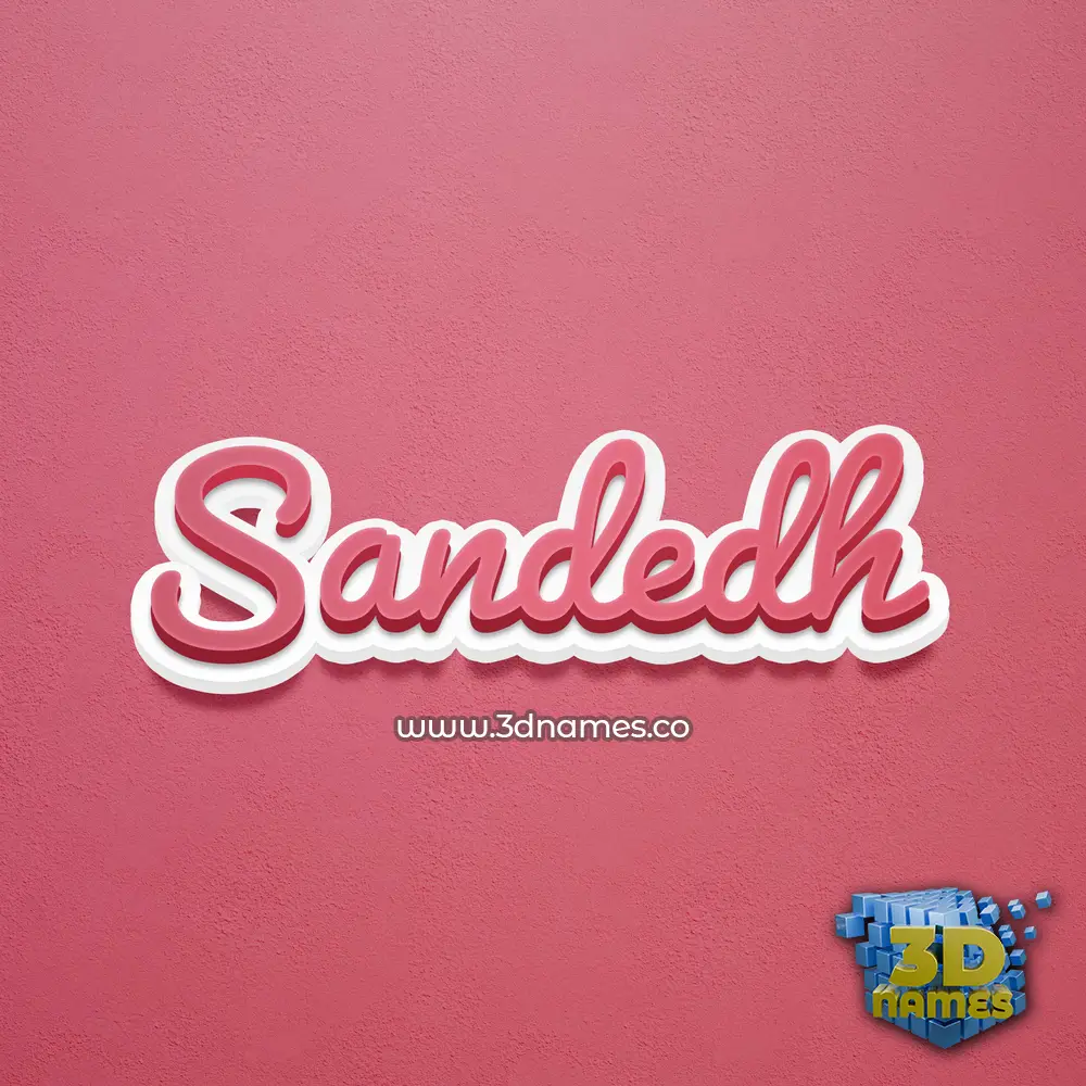 sandedh in Red Scribble style - 3D name wallpaper
