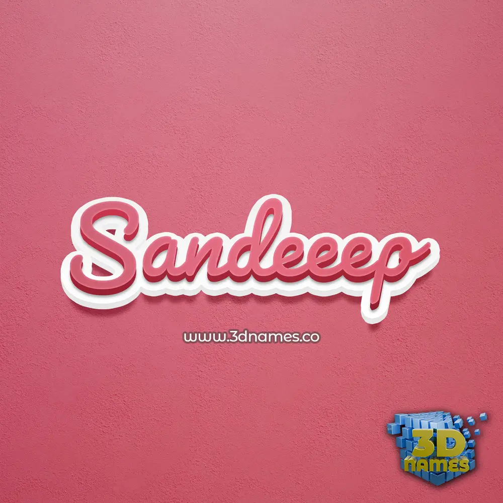 sandeeep in Red Scribble style - 3D name wallpaper