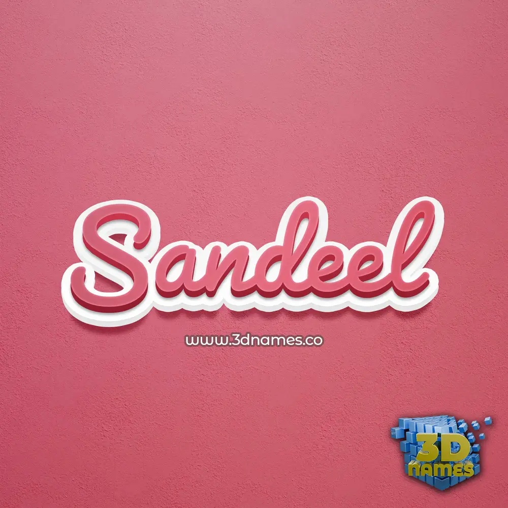 sandeel in Red Scribble style - 3D name wallpaper