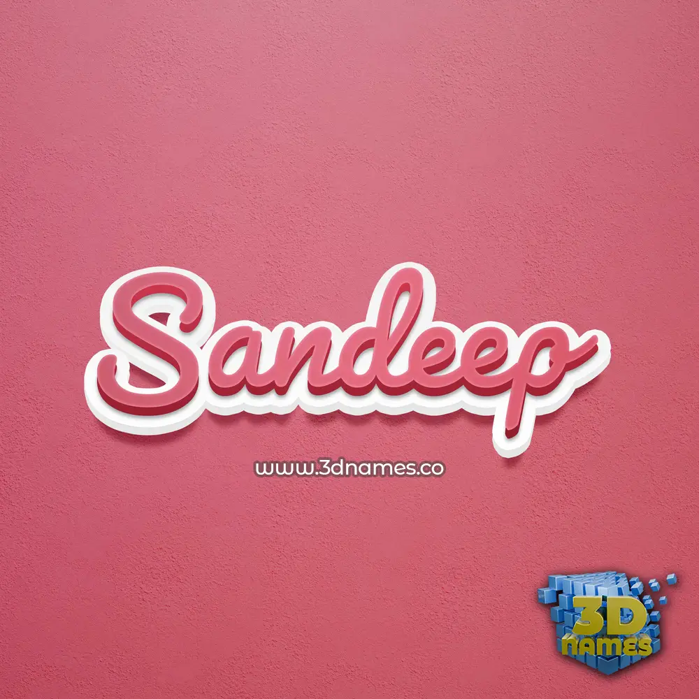sandeep in Red Scribble style - 3D name wallpaper