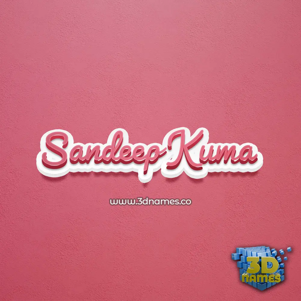 sandeep kuma in Red Scribble style - 3D name wallpaper