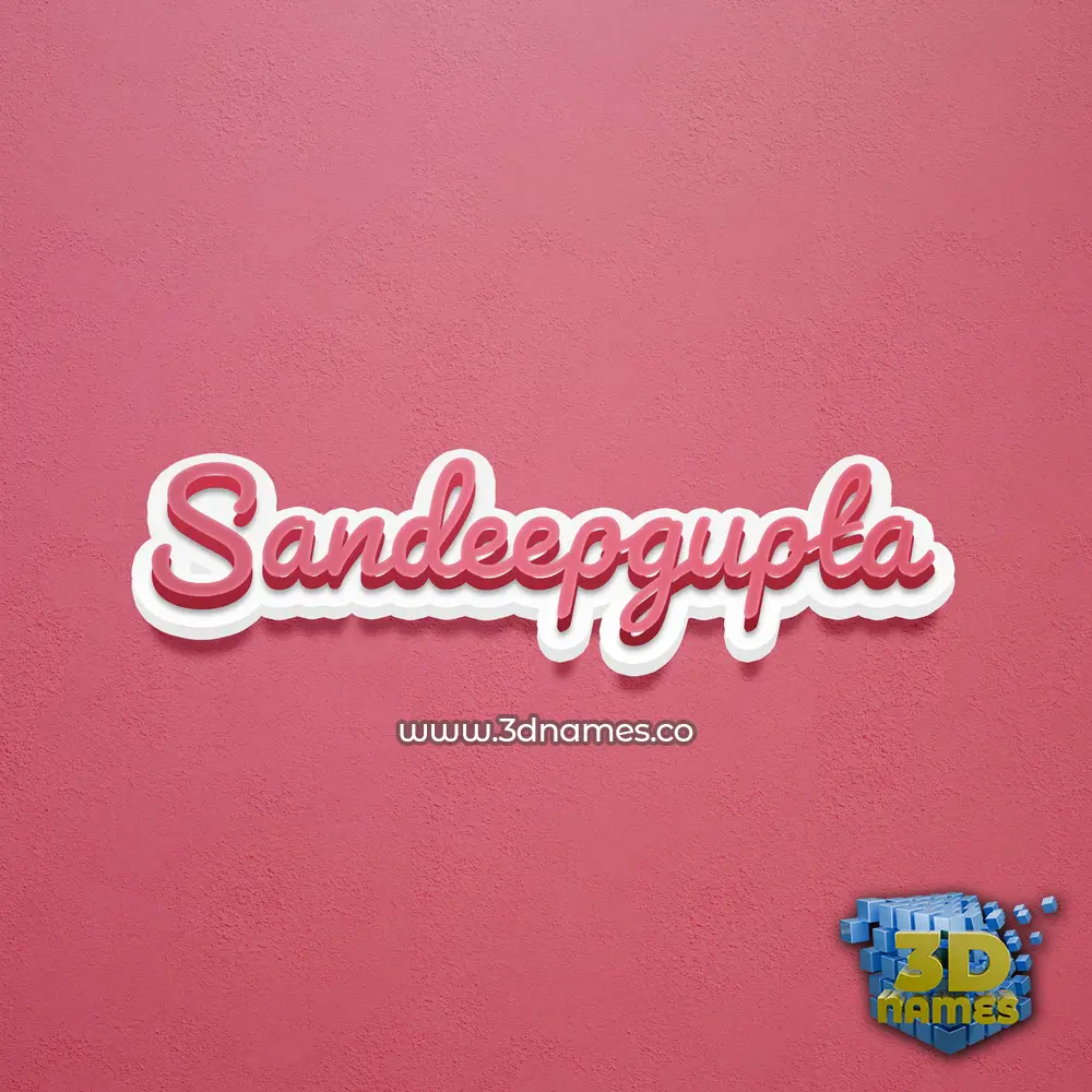 sandeepgupta in Red Scribble style - 3D name wallpaper