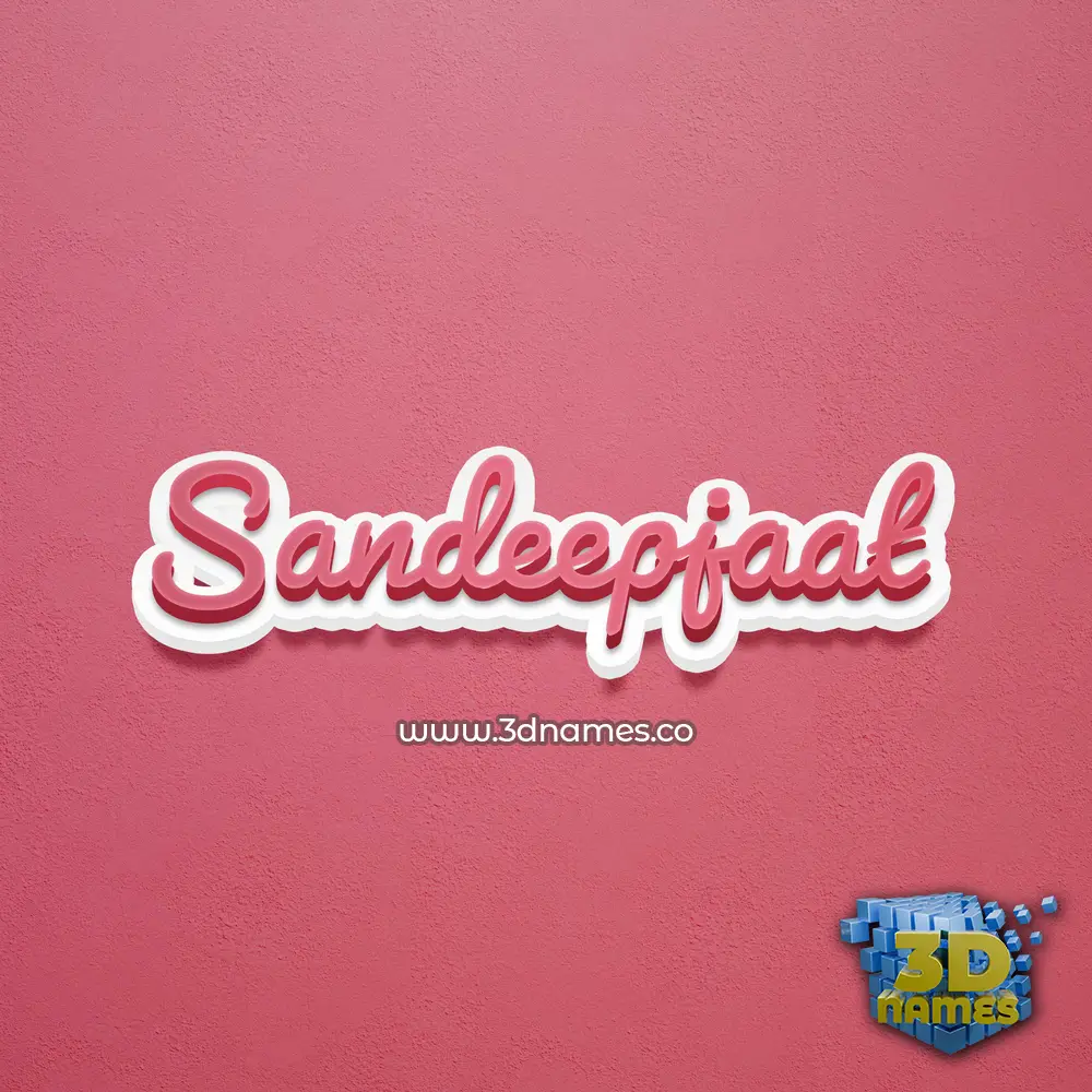 sandeepjaat in Red Scribble style - 3D name wallpaper