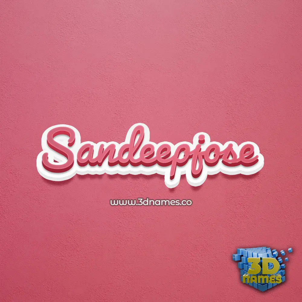 sandeepjose in Red Scribble style - 3D name wallpaper
