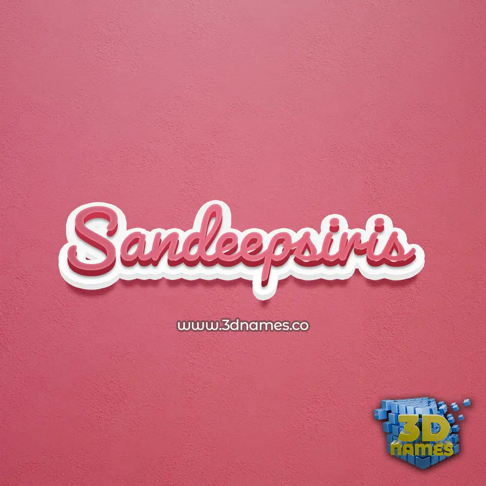 sandeepsiris in Red Scribble style - 3D name wallpaper