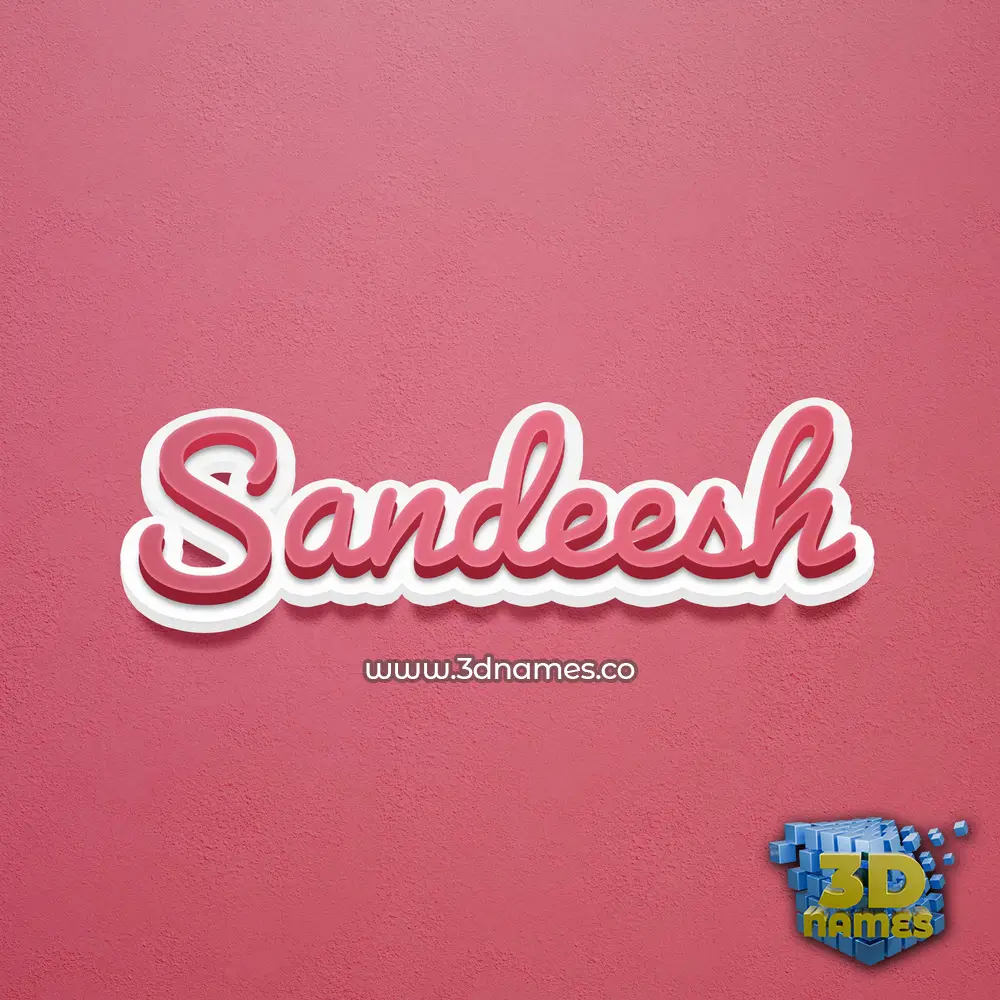 sandeesh in Red Scribble style - 3D name wallpaper