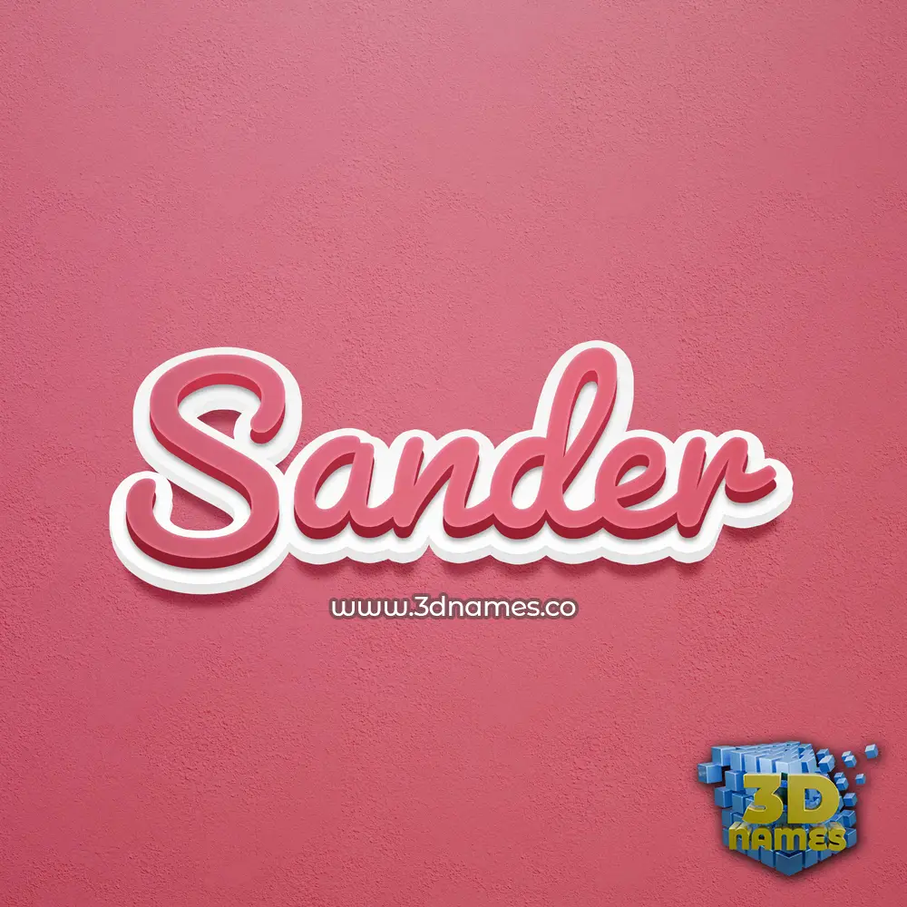 sander in Red Scribble style - 3D name wallpaper