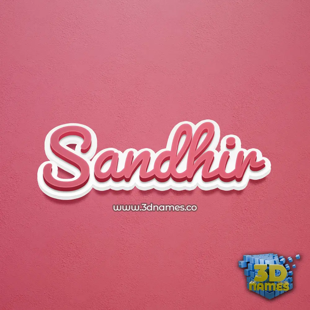sandhir in Red Scribble style - 3D name wallpaper