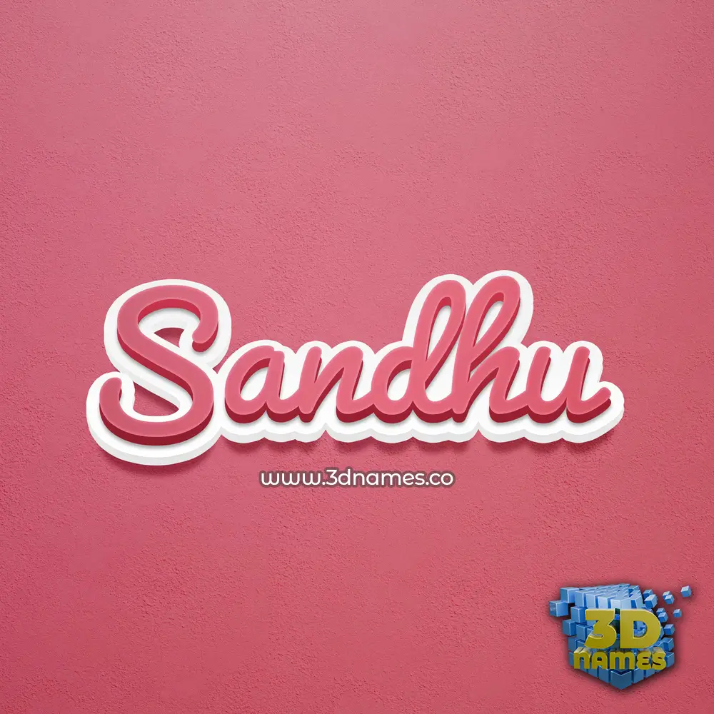 sandhu in Red Scribble style - 3D name wallpaper