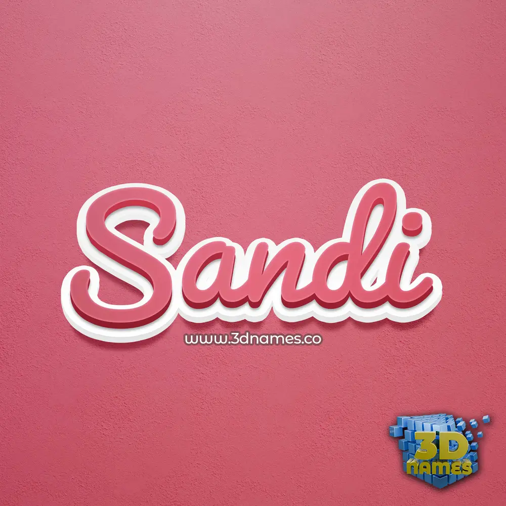 sandi in Red Scribble style - 3D name wallpaper