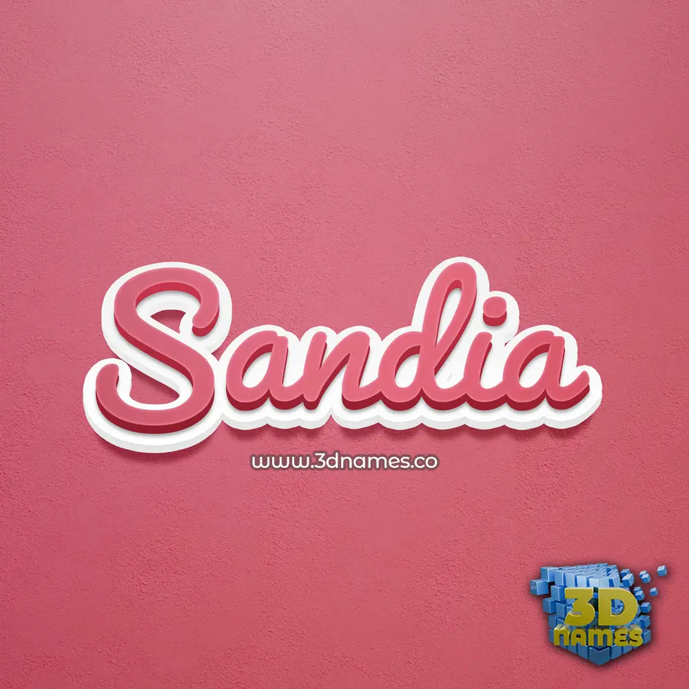 sandia in Red Scribble style - 3D name wallpaper