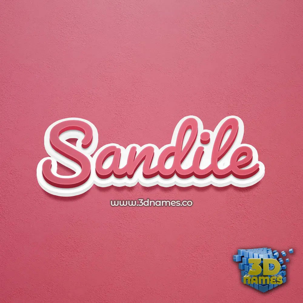 sandile in Red Scribble style - 3D name wallpaper