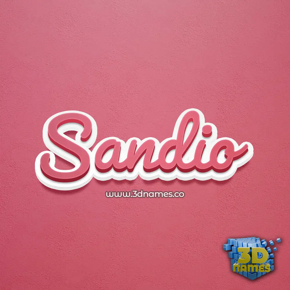sandio in Red Scribble style - 3D name wallpaper