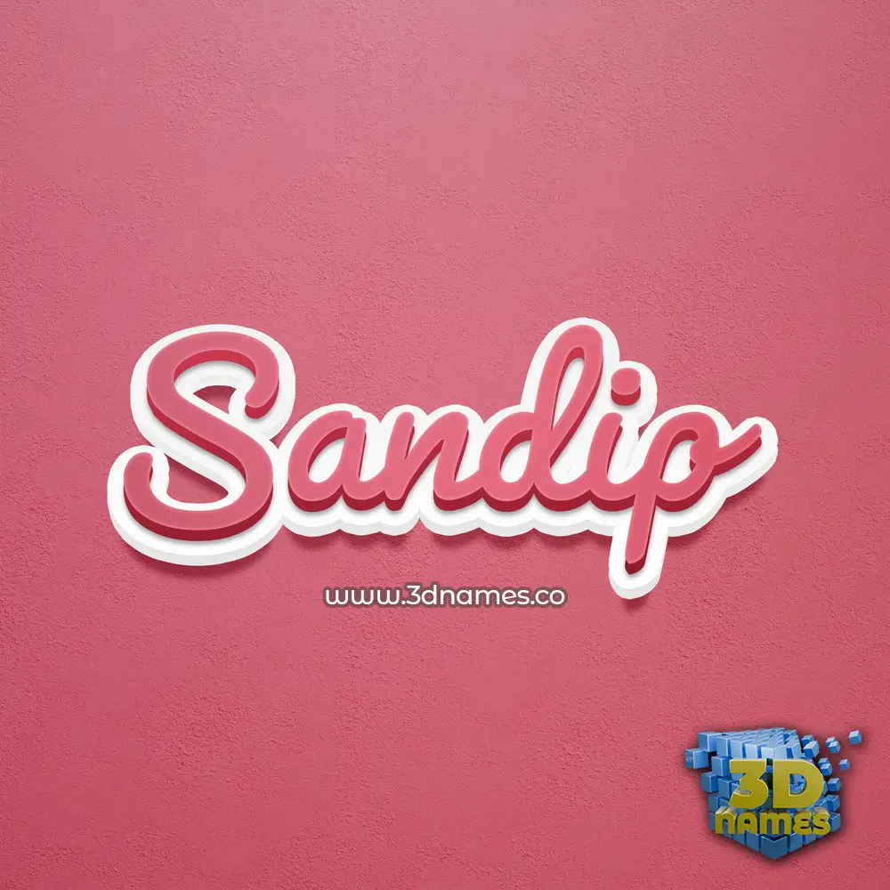 sandip in Red Scribble style - 3D name wallpaper