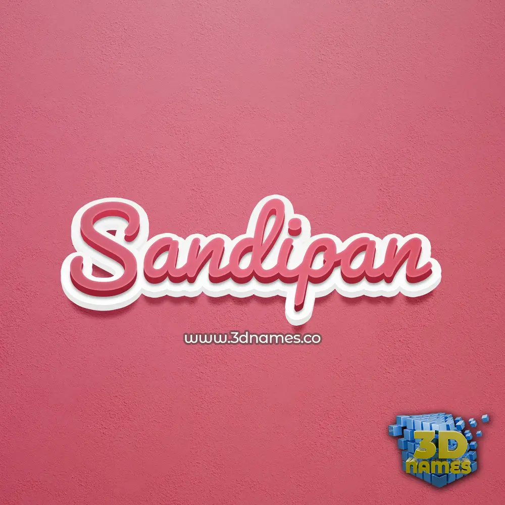 sandipan in Red Scribble style - 3D name wallpaper
