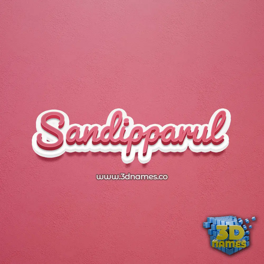 sandipparul in Red Scribble style - 3D name wallpaper