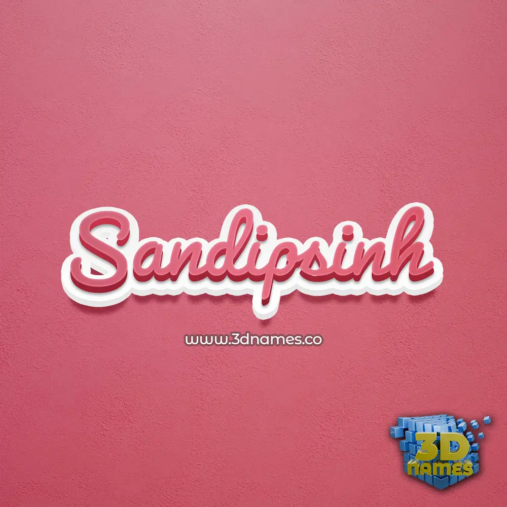 sandipsinh in Red Scribble style - 3D name wallpaper