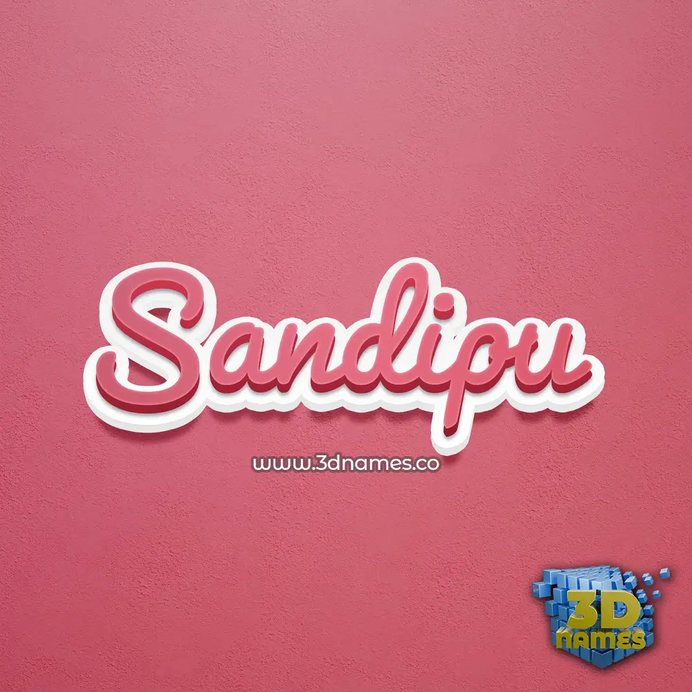 sandipu in Red Scribble style - 3D name wallpaper