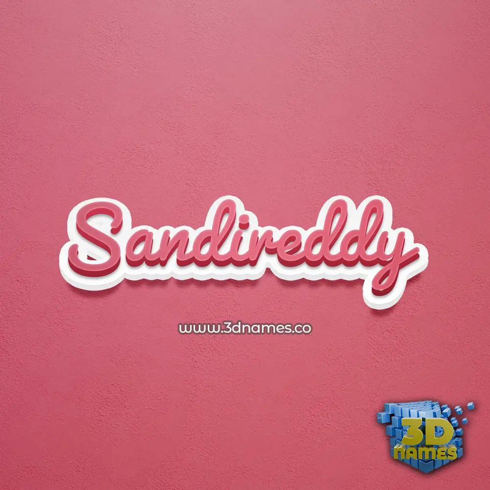 sandireddy in Red Scribble style - 3D name wallpaper