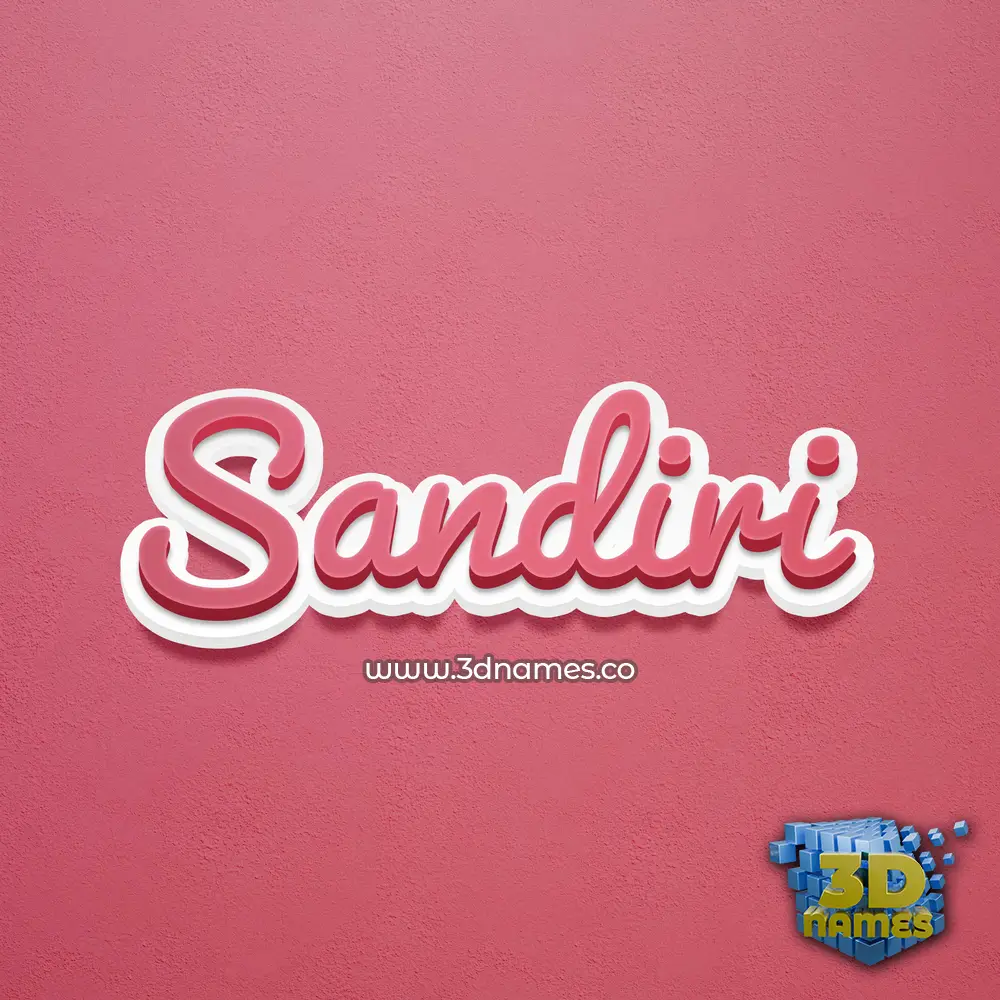 sandiri in Red Scribble style - 3D name wallpaper